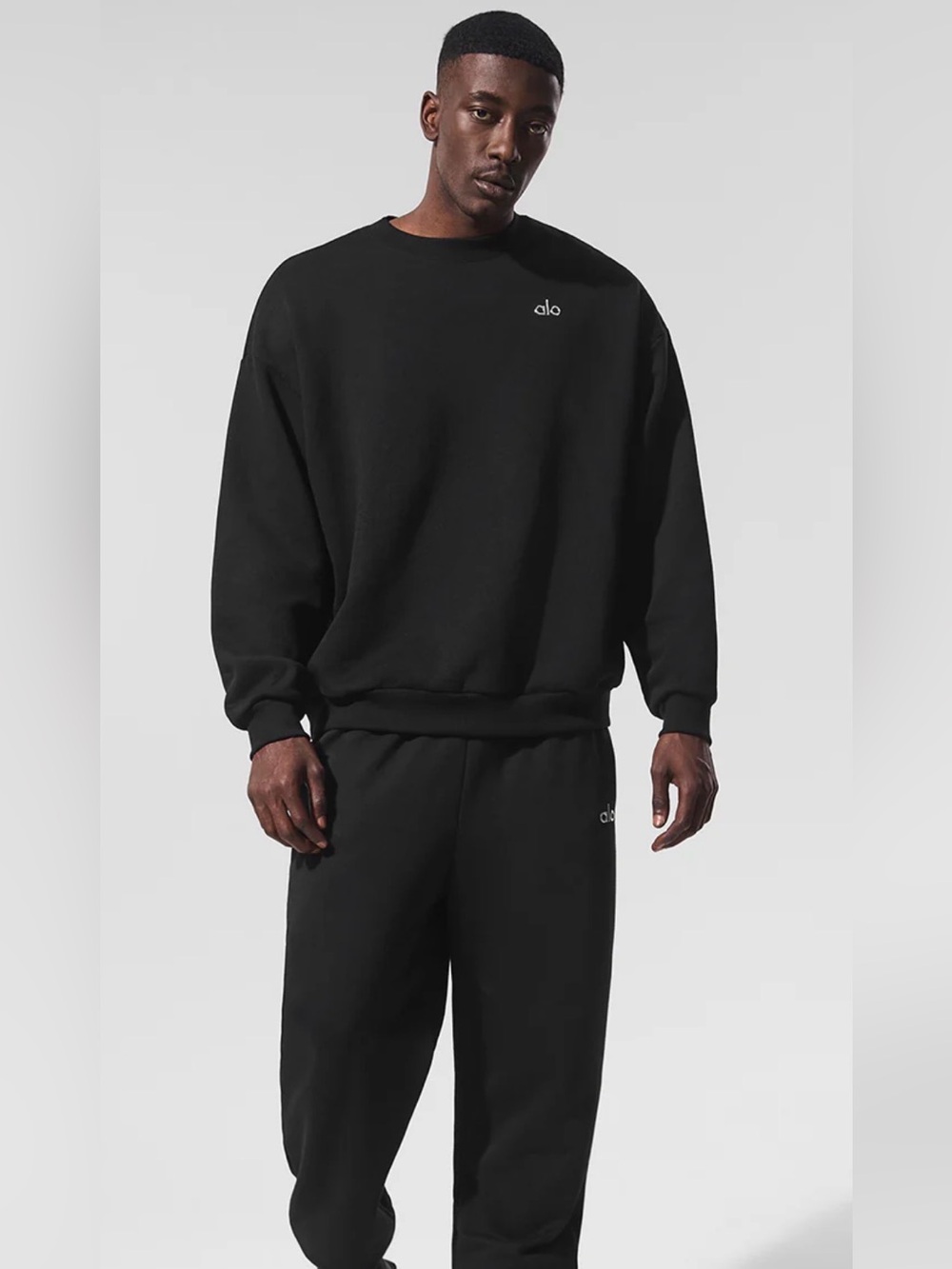 ALO Yoga Men's Crewneck accolade Sweatshirt - Black